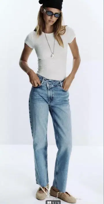 ZARA 더블 크로스 데님