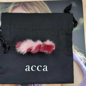 acca 퍼 헤어 액세서리 빨간색 핑크