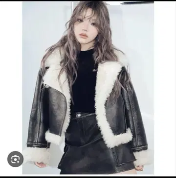 무스탕 퍼 자켓 다크 브라운
