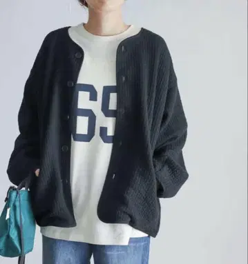 퀼트 노카라 자켓