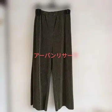 코듀로이 올리브 그린 와이드 팬츠