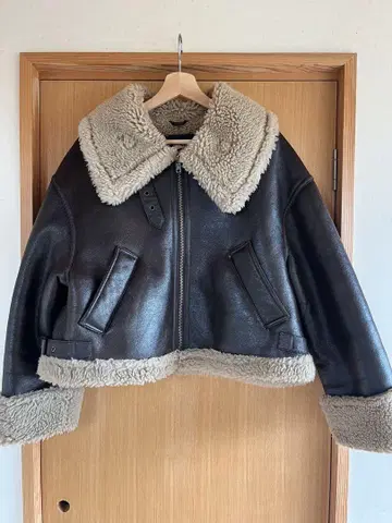 Zara 가죽 퍼 자켓