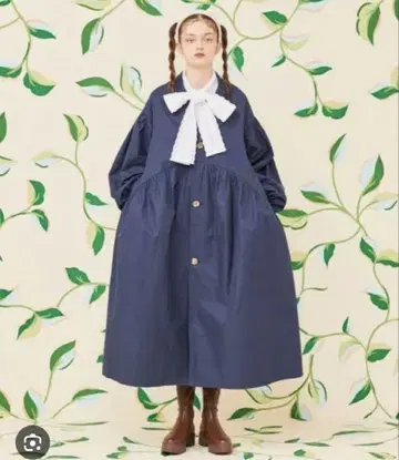 poppy 아사기니뇨 네이비 벌룬 스프링 코트 M
