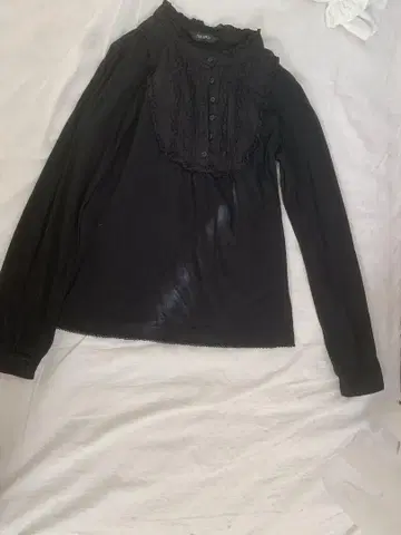 pinkhouse 블랙 프릴 긴팔 셔츠
