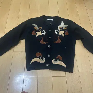 자수 가디건 레트로 쇼와 레트로 여성용