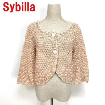 A6011 시빌라 7부 소매 가디건 면 레이온 오렌지 베이지 M