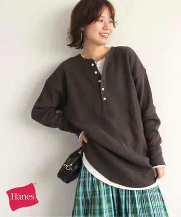 relume Hanes 헤인즈 와플 헨리넥 풀오버 브라운