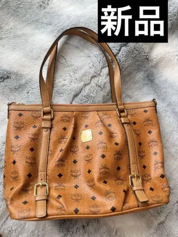 MCM 로고 프린트 토트백 브라운 숄더 없음!