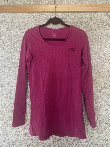 THE NORTH FACE 퍼플 도트 무늬 긴팔T셔츠 L