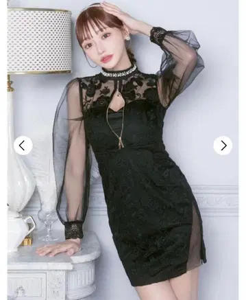 블랙 레이스 시스루 드레스 dazzystore