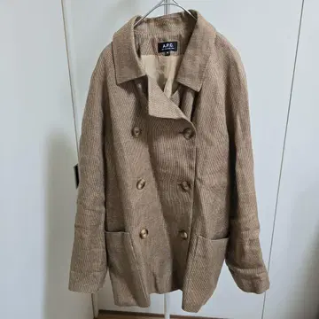 A.P.C. 베이지 린넨 더블 브레스트 테일러드 자켓 M