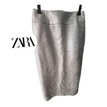 [ 미사용 새상품 택 포함 ] ZARA 메탈릭 펜슬 타이트 스커트 XS