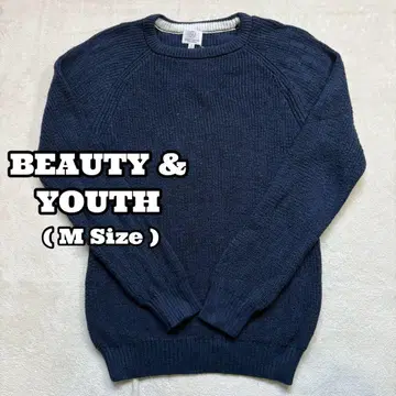 [ BEAUTY&YOUTH ] 크루넥 스웨터 네이비 긴팔 니트탑