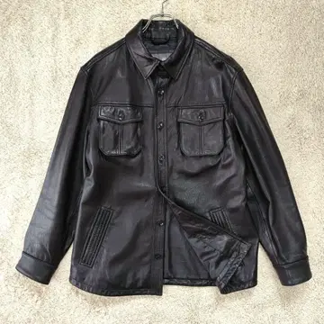 고품질 Eddie Bauer 커버올 천연 가죽 램 가죽 자켓 블랙 L