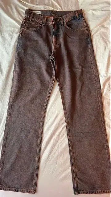 [ ZARA 자라 ] 브라운 오렌지 와이드 스트레이트 데님 30