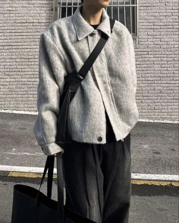 그레이 울 혼방 자켓