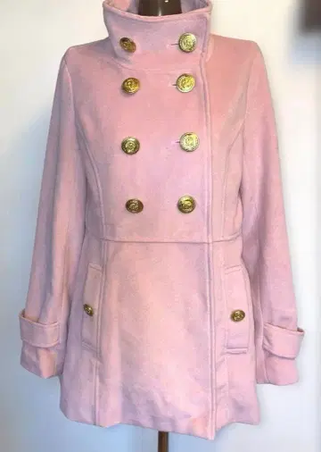 핑크 더블 브레스트 코트