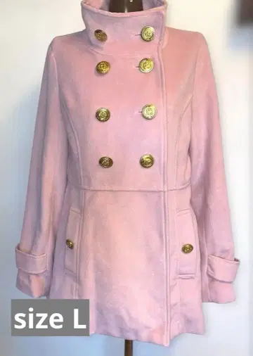 핑크 더블 브레스트 코트