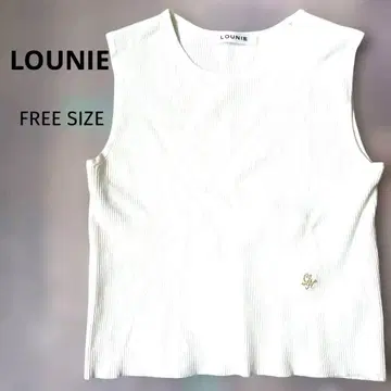 LOUNIE 화이트 슬리브리스 상의