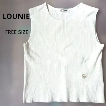 LOUNIE 화이트 슬리브리스 상의