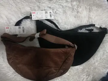 UNIQLO 라운드 미니 숄더백 코듀로이 2세트