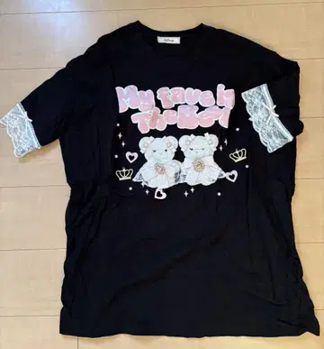 AnkRouge 곰 반팔 티셔츠 블랙 양산형 지뢰계