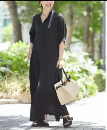 JOURNAL STANDARD L'ESSAGE 프렌치 린넨 원피스 블랙