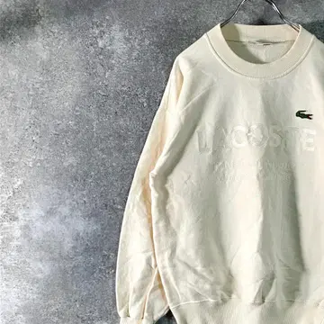 CHEMISE LACOSTE 트레이닝복 긴팔 아이보리 로고 와펜