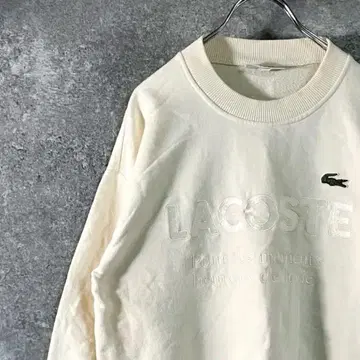 CHEMISE LACOSTE 트레이닝복 긴팔 아이보리 로고 와펜