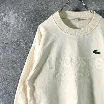 CHEMISE LACOSTE 트레이닝복 긴팔 아이보리 로고 와펜