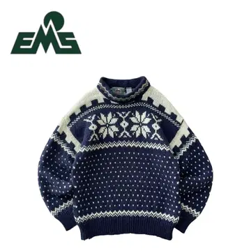 [새상품급] EMS 90s~ 스코틀랜드제 노르딕 버즈아이 니트