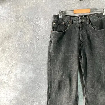 X-LARGE 데님 팬츠 청바지 풀렝스 와이드 블랙 무지
