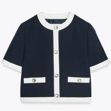 ZARA 대비 트리밍 숏 슬리브 블레이저