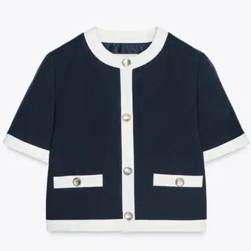 ZARA 대비 트리밍 숏 슬리브 블레이저