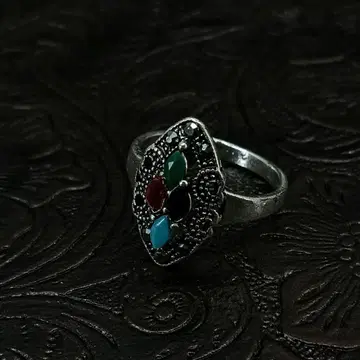 빈티지 실버 지르코니아 레트로 앤티크 반지 18호