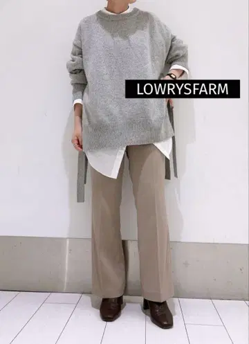 [ LOWRYSFARM ] 스웨터 니트 긴팔 그레이 리본