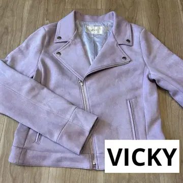 다른 판매자 없음 새상품급 VICKY 스웨이드 라이더 자켓 라벤더