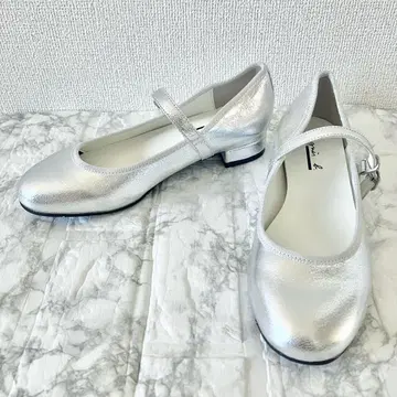 [ 미사용 ] 에네스베 실버 스트랩 펌프스 메리 제인 23cm