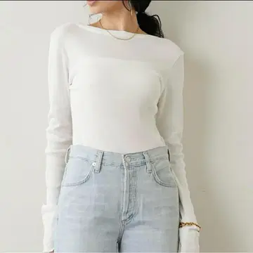 윔 가젯 V 백산 골지 티셔츠 택 포함 미사용 새상품