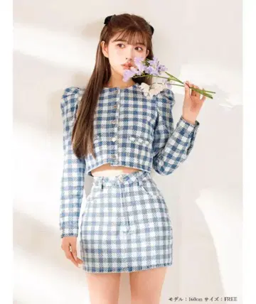 Darich 컴팩트 깅엄 데님 셋업