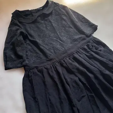 르 시엘 아 뗌므 두 블랙 레이스 자수 둥근 카라 원피스