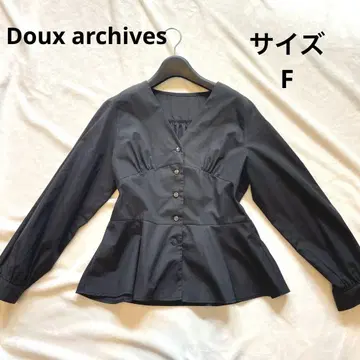 Doux archives 페플럼 셔츠 V넥 긴팔