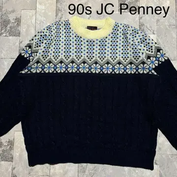 90s JC Penney 아크릴 니트 스웨터 노르딕 빈티지