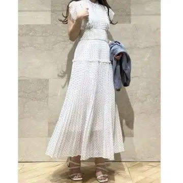 SNIDEL 플리츠 프린트 원피스