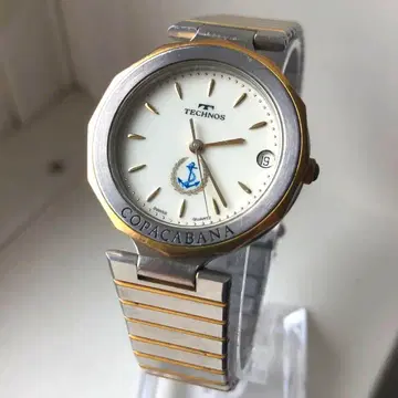 TECHNOS COPACABANA 이카리 마크 쿼츠 손목시계 작동품