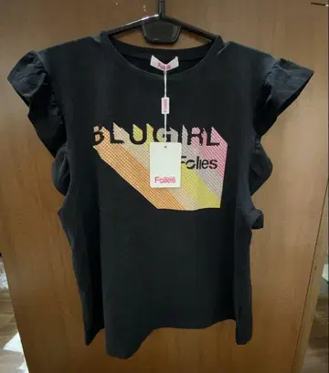 e9 BLUGIRL 프릴 소매 블랙 T셔츠 46