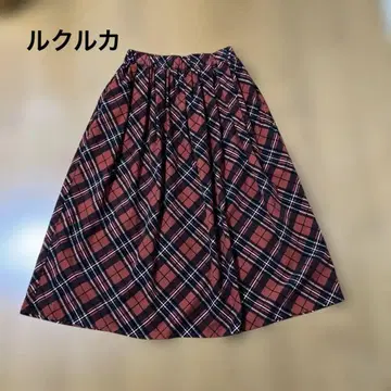 마츠오 인터내셔널 루쿠르카 체크 무늬 스커트 사이즈 38