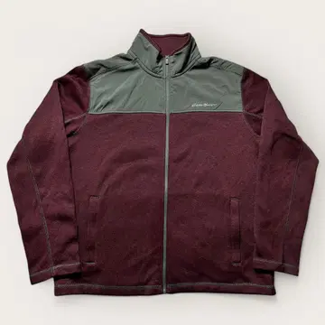 Eddie Bauer 플리스 자켓 와인 레드 원포인트 자수