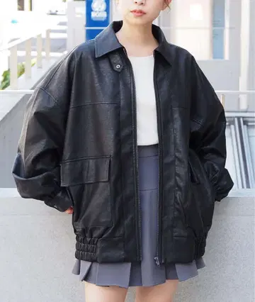 [ tiptop ] 가죽 자켓 / 롱 / black