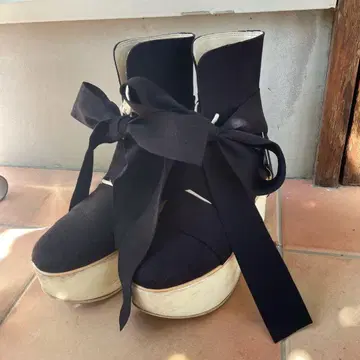 TOKYO BOPPER 붕대 부츠 리본 부츠 통굽